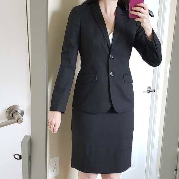 J.Crew Factory Black Wool Suit Skirt Sz 8 - Picture 2 of 8